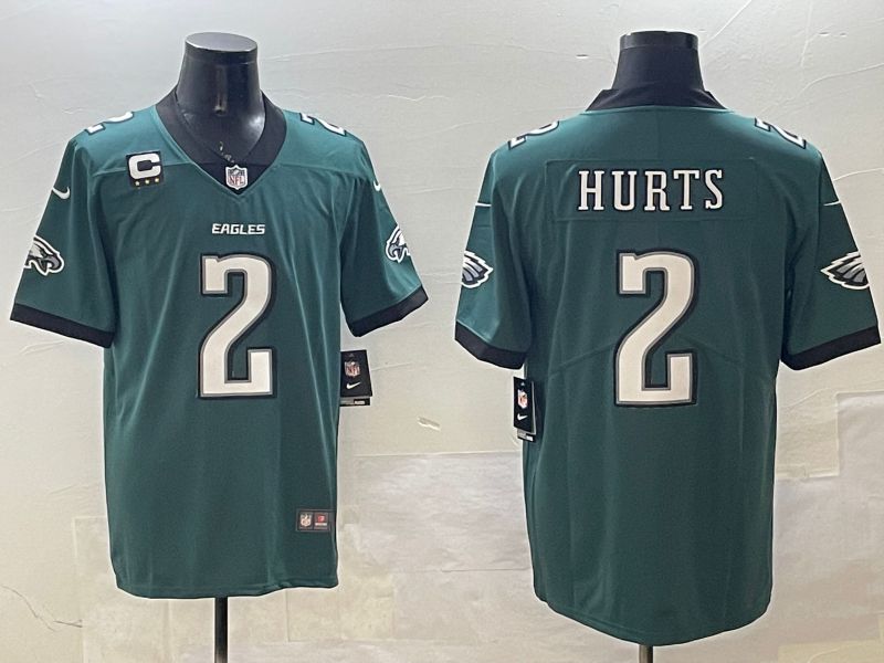 Men Philadelphia Eagles #2 Hurts Green Second generation 2025 Nike Limited NFL Jersey style 1->philadelphia eagles->NFL Jersey
